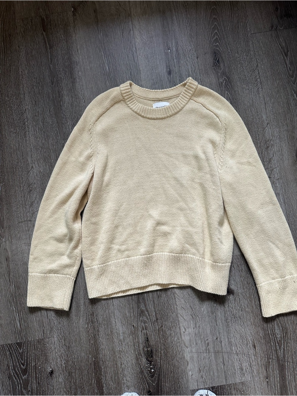 Abercrombie & Fitch Cream Crew Neck Sweater